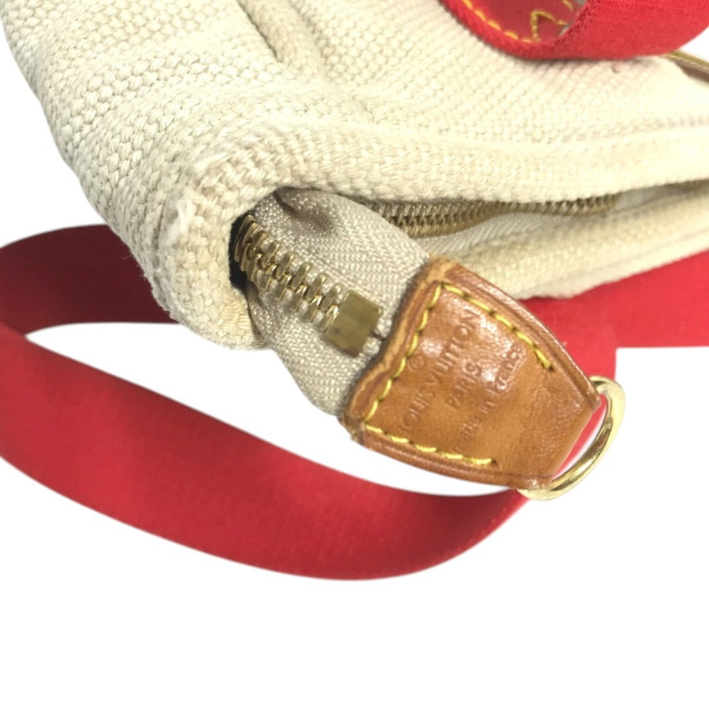 LOUIS VUITTON M40035 Antigua Cabas MM Bag Tote Bag shawl Shoulder Bag Canvas Beige/Red Used