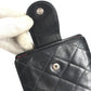 CHANEL A26720 Cambon Line CC CC Mark logo Kisslock Compact Wallet Folded wallet Leather Black Used