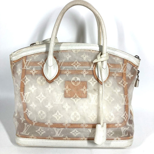 LOUIS VUITTON M40699 Transparency Monogram Lockit Tote Bag, Embroidered, Clear, Mesh Hand Bag Leather / Nylon White Used