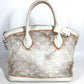 LOUIS VUITTON M40699 Transparency Monogram Lockit Tote Bag, Embroidered, Clear, Mesh Hand Bag Leather / Nylon White Used