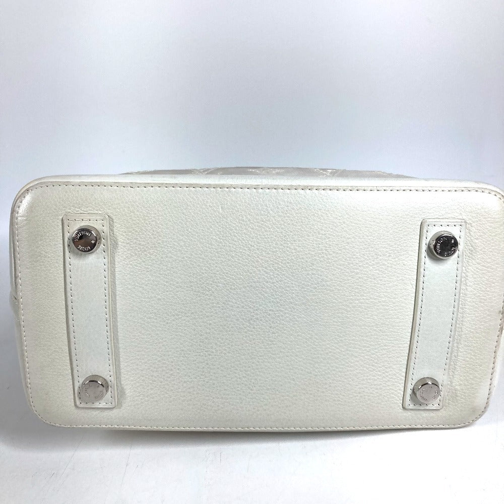 LOUIS VUITTON M40699 Transparency Monogram Lockit Tote Bag, Embroidered, Clear, Mesh Hand Bag Leather / Nylon White Used