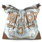 HERMES Brides de Gala Silky City PM Silky City PM Crossbody bag with pouch Shoulder Bag silk / Leather Light blue/Brown Used