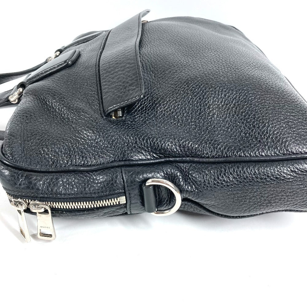 GUCCI 322057 Document bag Briefcase Interlocking G logo Tote Bag Bag 2WAY Bag Shoulder Bag Crossbody Business bag Leather Black Used