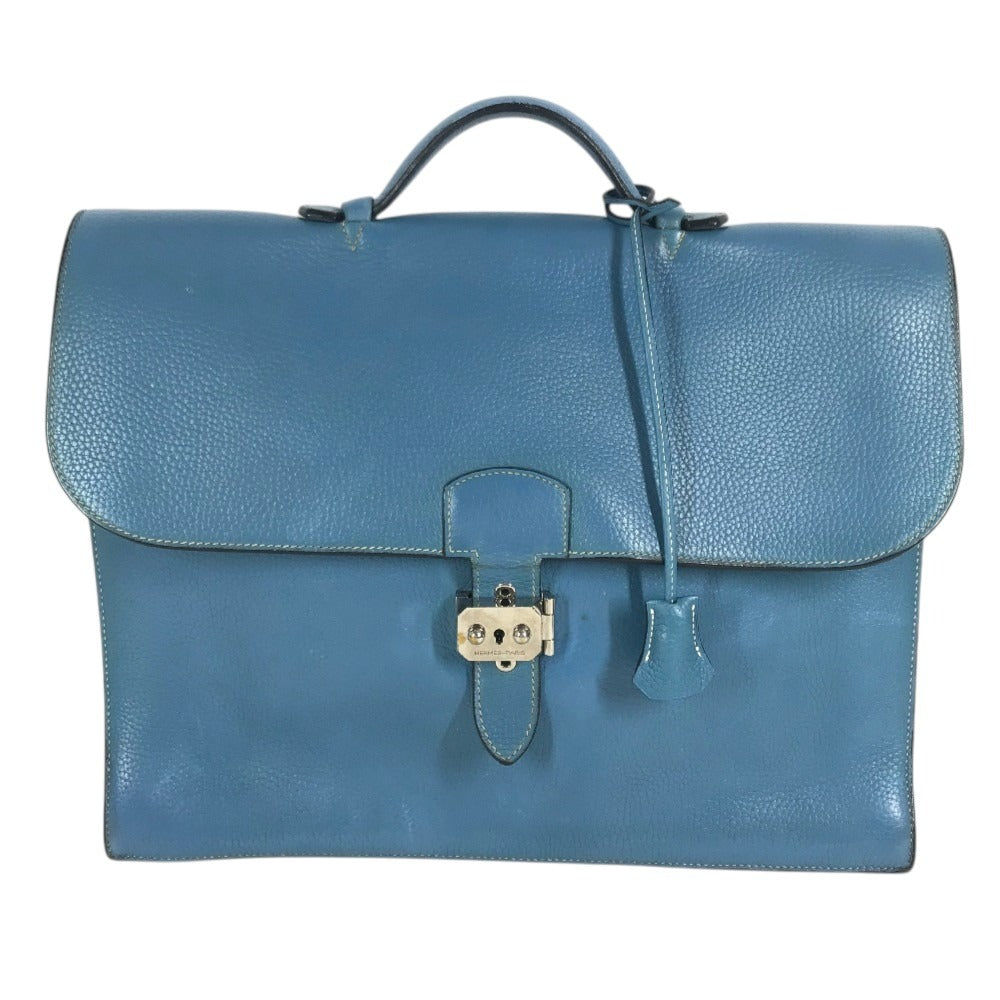 HERMES Sac à de Peches 38 Sac à de Peches 38 Handbag, flap briefcase, document bag Business bag Taurillon Clemence Blue gene blue/SilverHardware Used