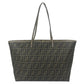 FENDI 8BH185 Zucca logo Bag Tote Bag shawl Shoulder Bag PVC/Leather Brown/purple Used
