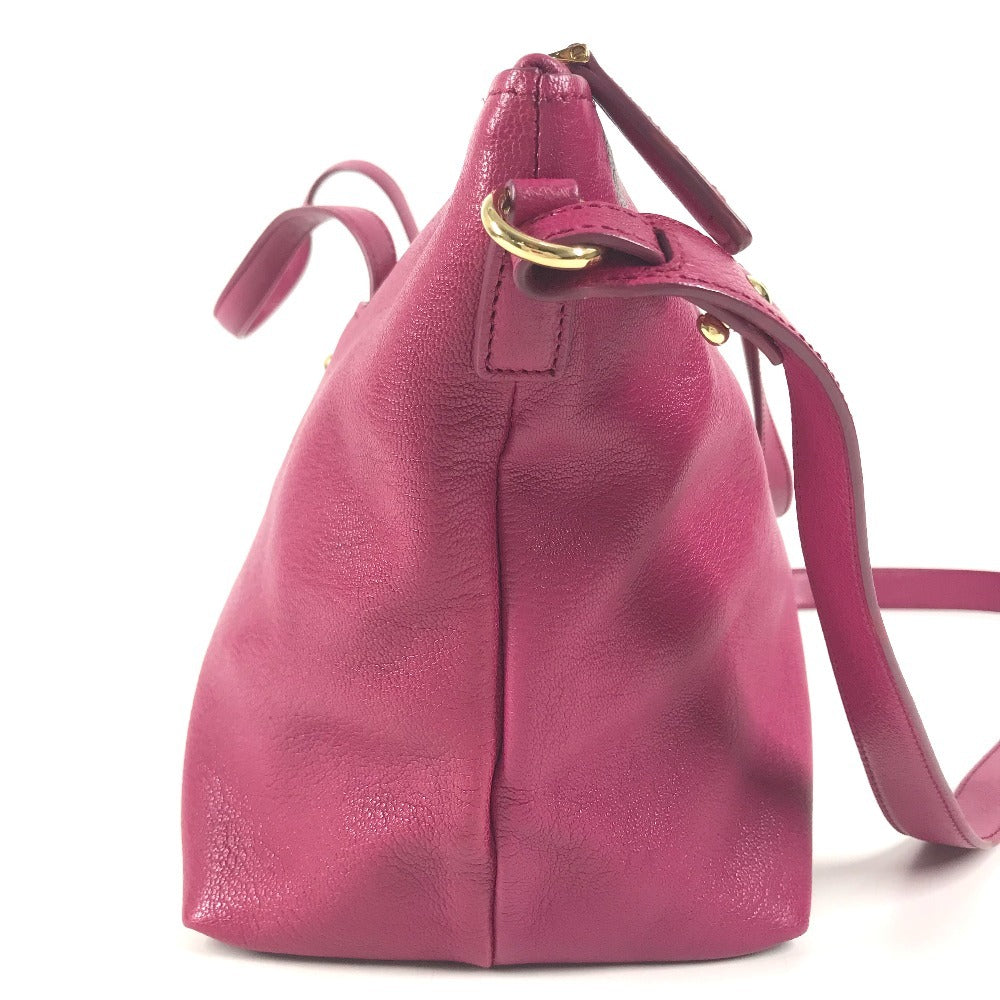 Salvatore Ferragamo Logo Gancini 2-Way Bag: Crossbody Bag, Handbag, Tote Bag Shoulder Bag Leather Purple Based/Pink Based Used