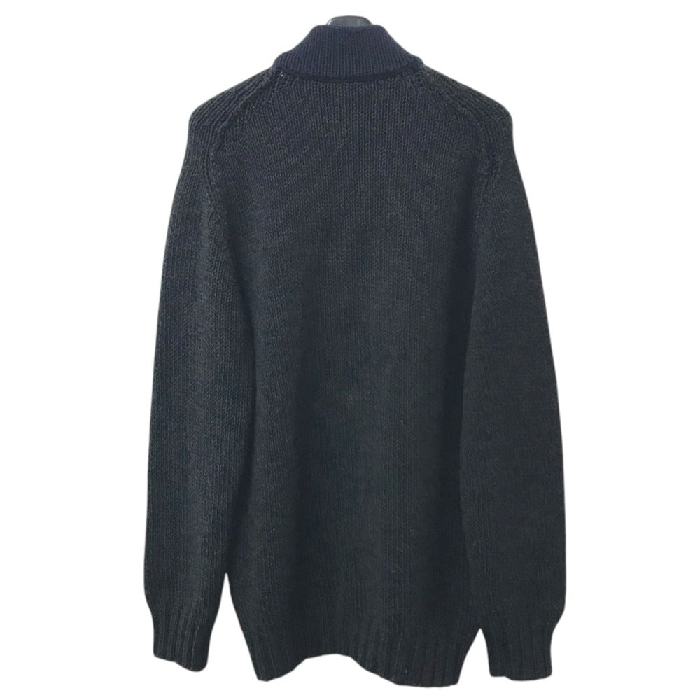 HERMES Zip-up zipper Jacket, Outerwear, Long-sleeved Top apparel knit wool Green/Navy Used