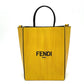 FENDI 7VA512 ロゴ 2WAY スモール カバン ショッピングバッグ ショルダーバッグ レザー レディース イエロー
