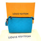 LOUIS VUITTON M55925 Monogram Empreinte Triangle Messenger Bag, 2-Way Shoulder Bag, Monogram Empreinte Leather, Men's, Turquoise Blue