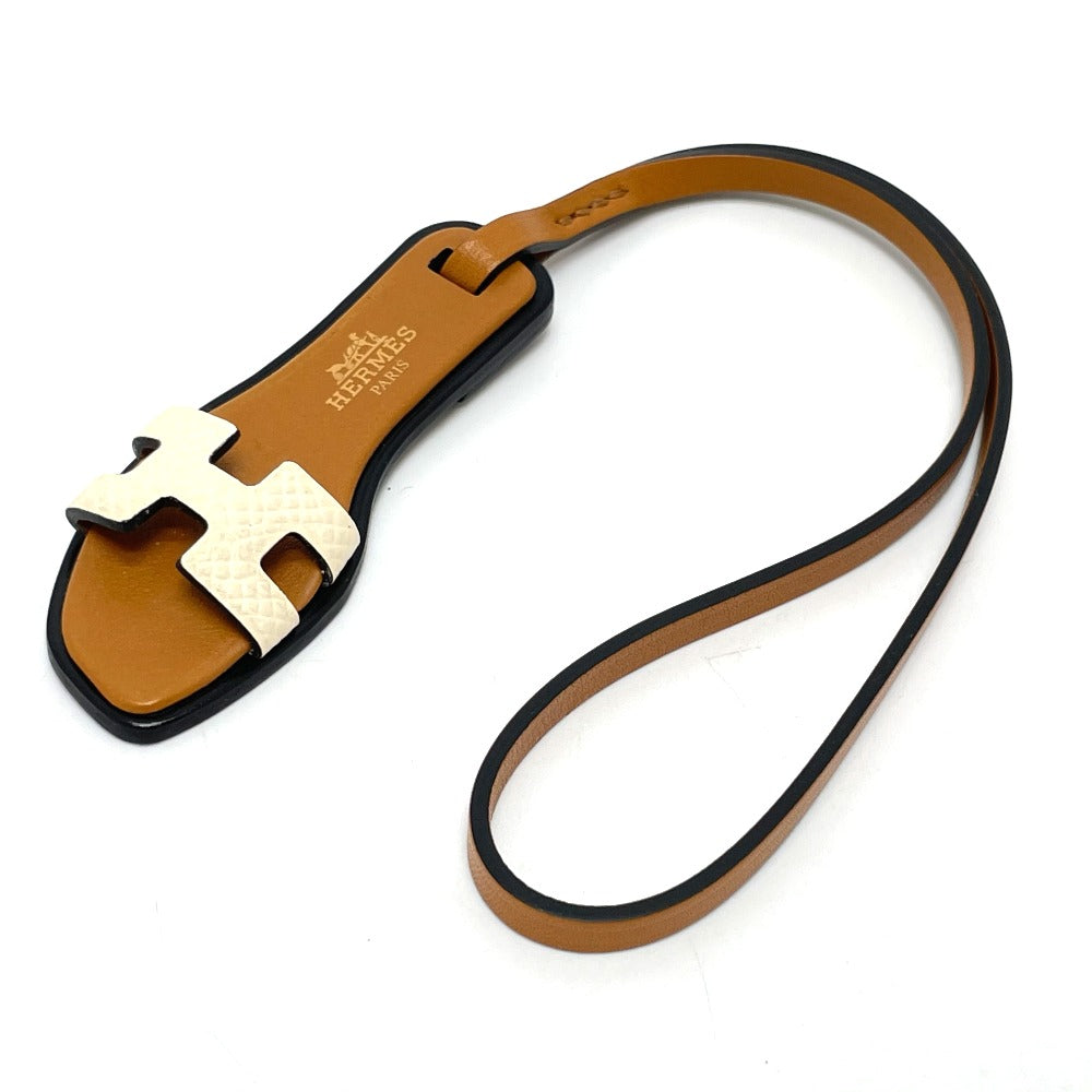 HERMES オラン ナノ カバン バッグチャーム チャーム エプソン レディース ナタ ブラウン