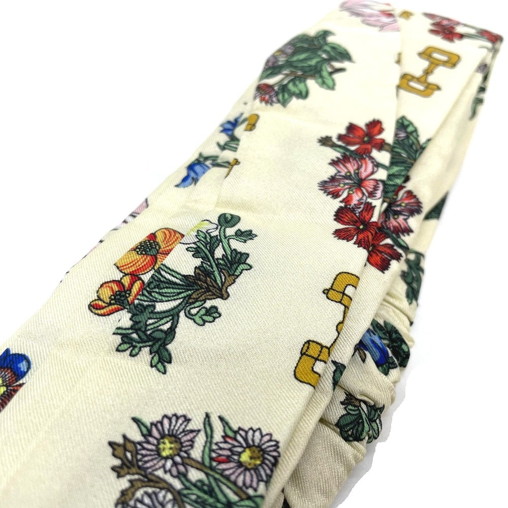 GUCCI Flower Bandana Headband, Silk, Women's, Ivory