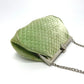CHANEL Coco Mark Clasp Matelasse Chain Shoulder Bag, Velvet, Women's, Green with Silver Hardware