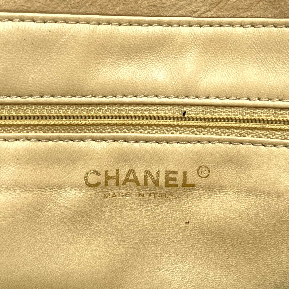 CHANEL CC ココマーク モコモコ カバン ハンドバッグ ムートン レディース ベージュ×ゴールド金具