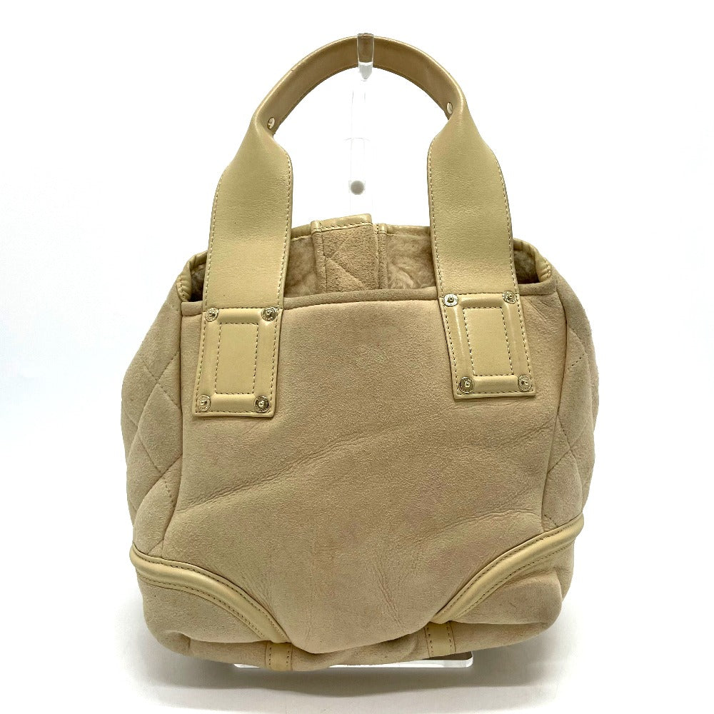 CHANEL CC ココマーク モコモコ カバン ハンドバッグ ムートン レディース ベージュ×ゴールド金具