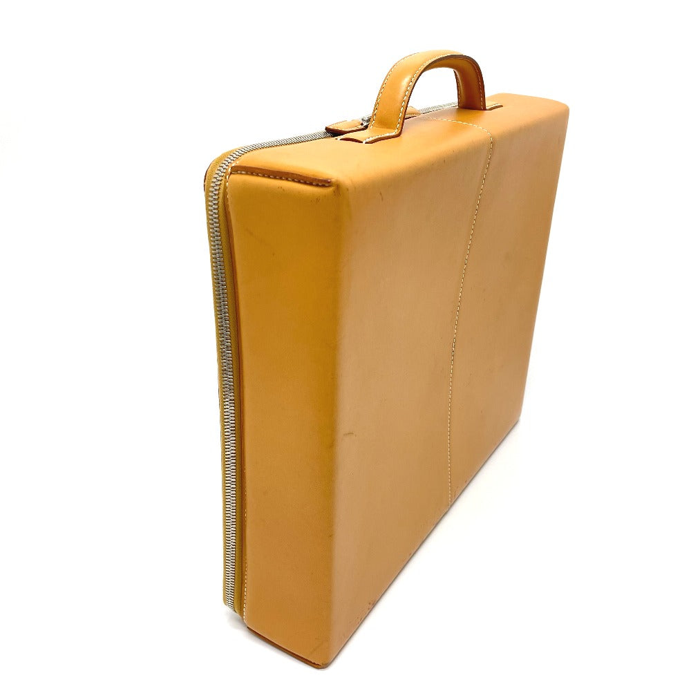 HERMES Ale Light MM Briefcase Handbag Leather Men's Natural Beige