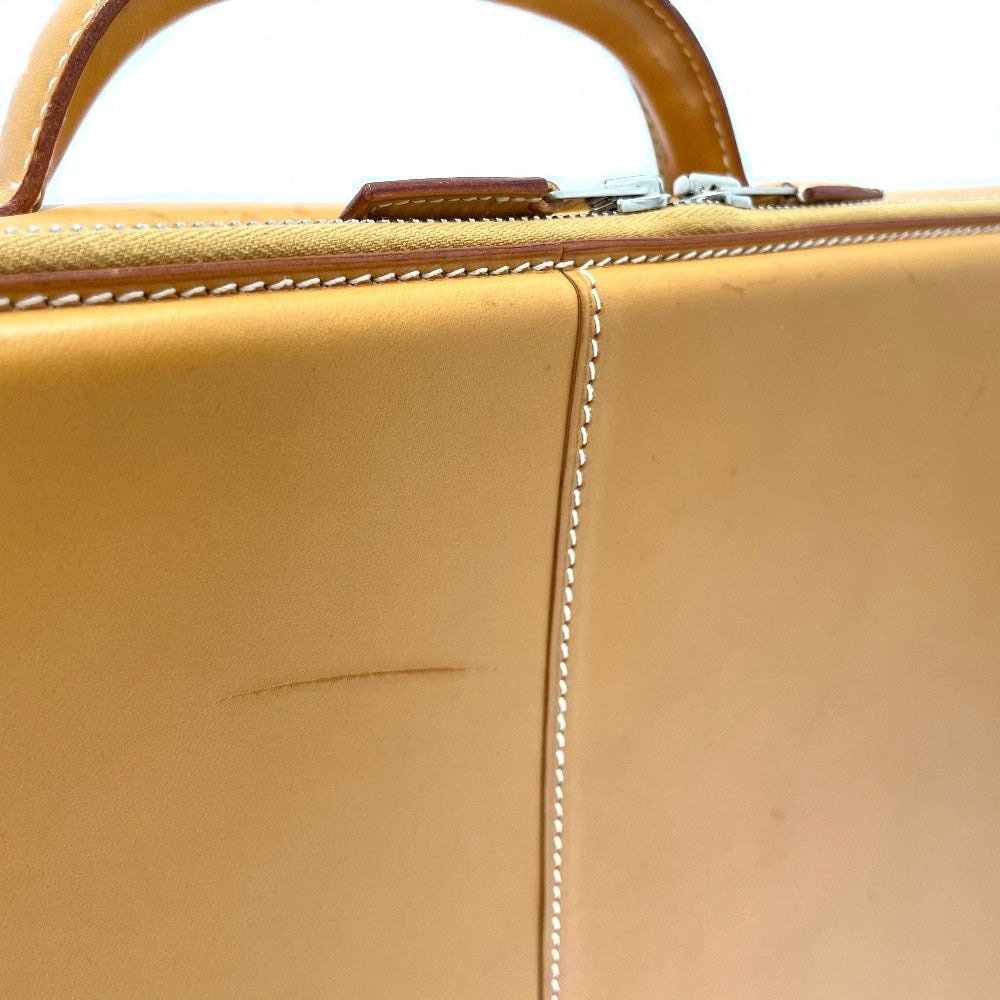HERMES Ale Light MM Briefcase Handbag Leather Men's Natural Beige