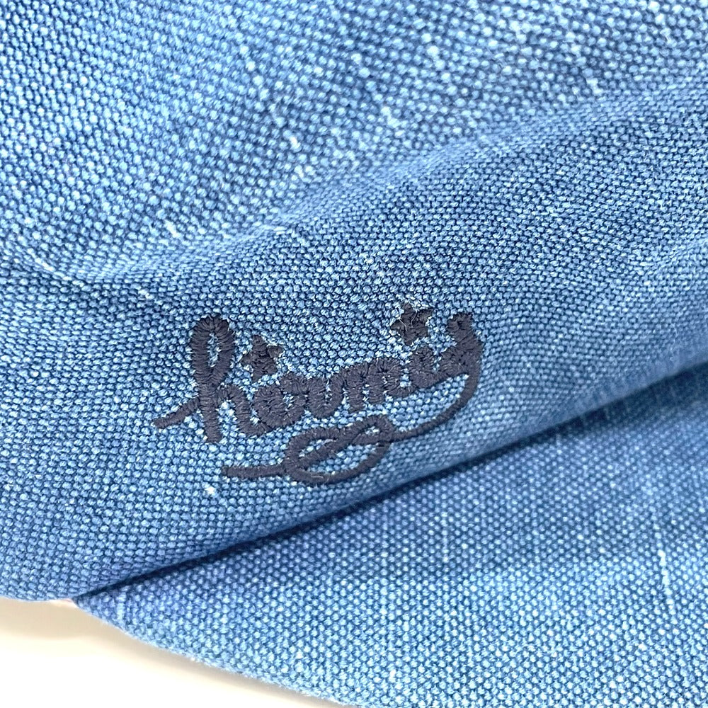 HERMES キャスケット 帽子 麻 レディース ブルー