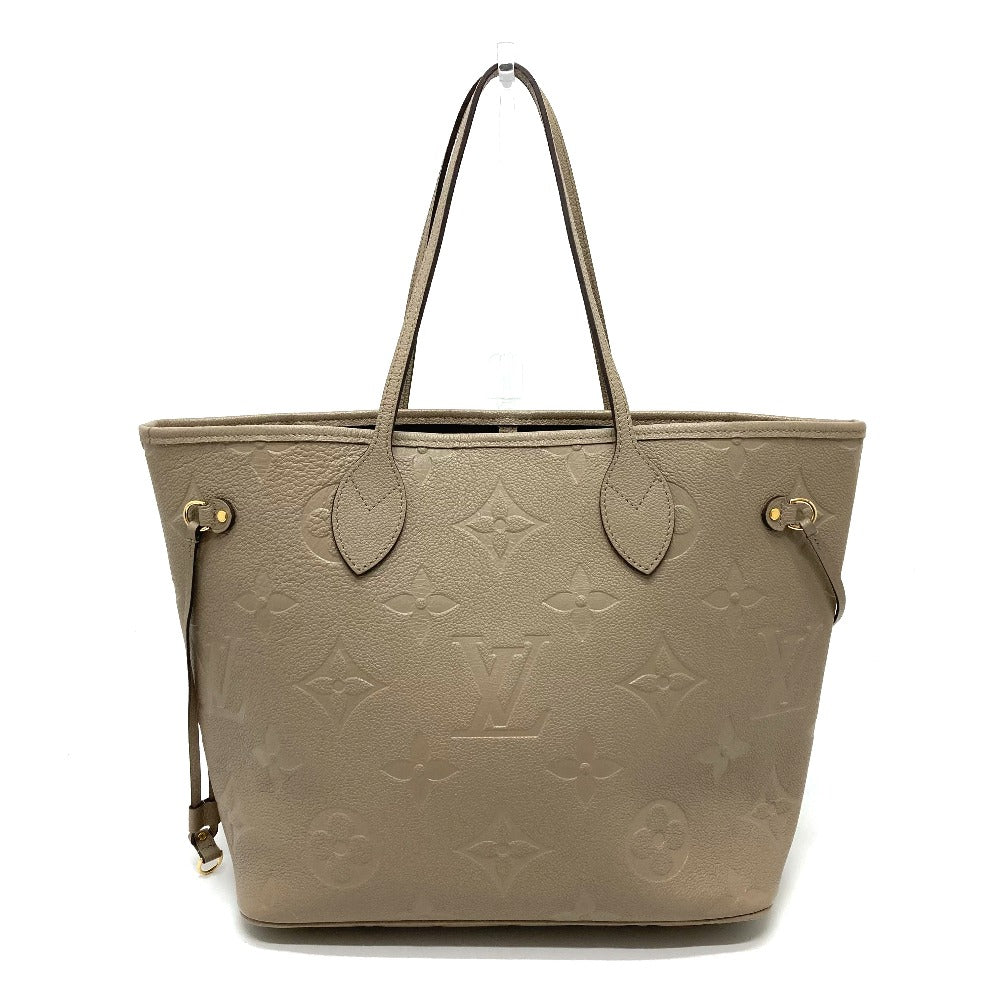 LOUIS VUITTON M45686 Monogram Empreinte Neverfull MM Shoulder Tote Bag in Monogram Empreinte Leather, Women's Tourterelle, Greige