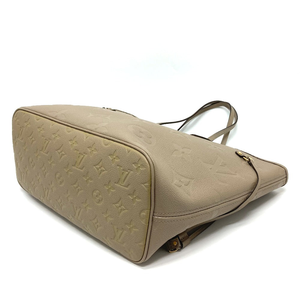 LOUIS VUITTON M45686 Monogram Empreinte Neverfull MM Shoulder Tote Bag in Monogram Empreinte Leather, Women's Tourterelle, Greige