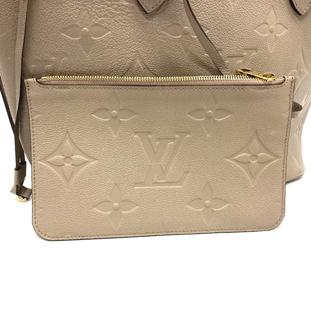 LOUIS VUITTON M45686 Monogram Empreinte Neverfull MM Shoulder Tote Bag in Monogram Empreinte Leather, Women's Tourterelle, Greige