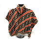 FENDI JFQ039 ズッカ FF柄 フード付 アウター ポンチョ コットン キッズ ブラウン