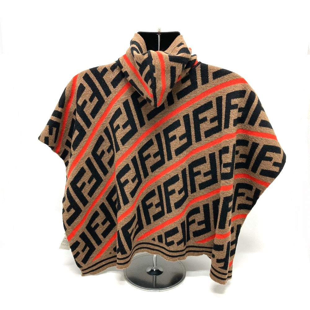 FENDI JFQ039 ズッカ FF柄 フード付 アウター ポンチョ コットン キッズ ブラウン