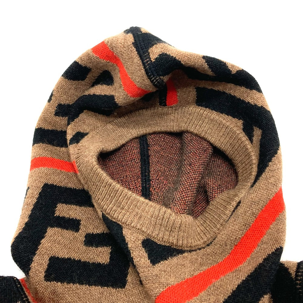 FENDI JFQ039 ズッカ FF柄 フード付 アウター ポンチョ コットン キッズ ブラウン