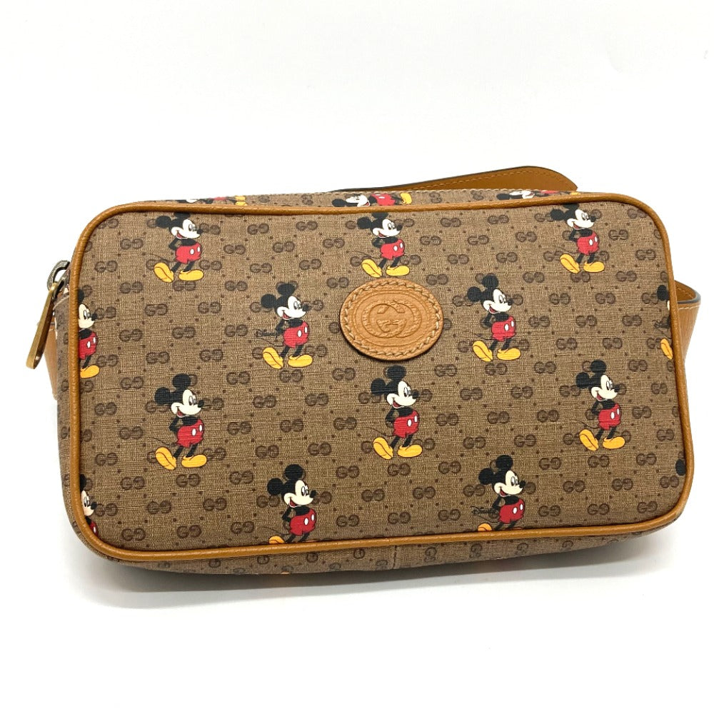 GUCCI 602695 ディズニーコラボ ミッキー ミニ GGスプリーム カバン ベルトバッグ ボディバッグ GGスプリームキャンバス ユニセックス ブラウン
