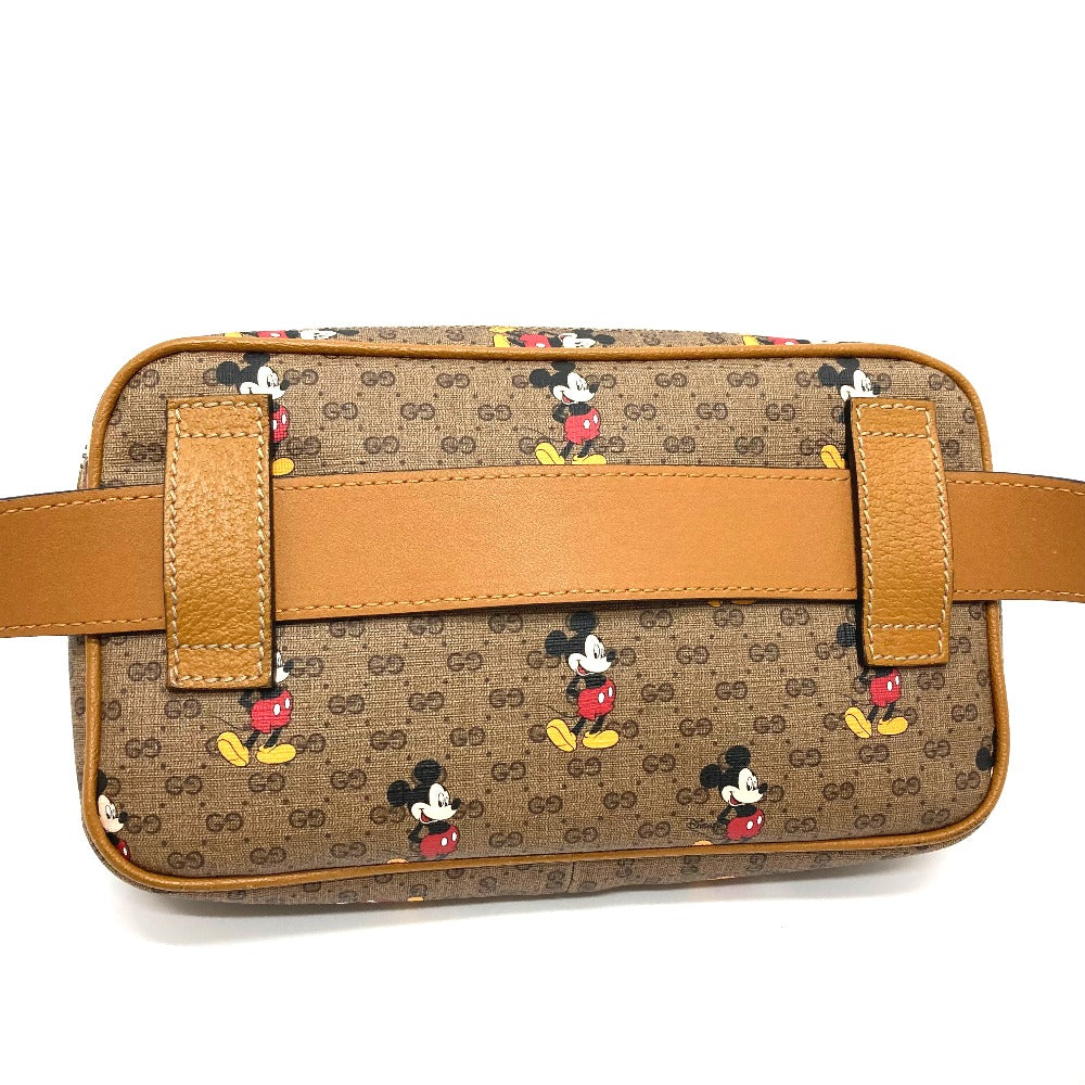 GUCCI 602695 ディズニーコラボ ミッキー ミニ GGスプリーム カバン ベルトバッグ ボディバッグ GGスプリームキャンバス ユニセックス ブラウン