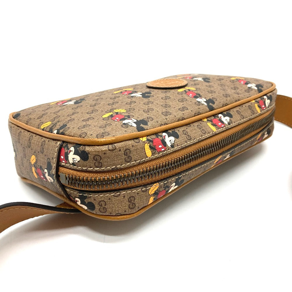 GUCCI 602695 ディズニーコラボ ミッキー ミニ GGスプリーム カバン ベルトバッグ ボディバッグ GGスプリームキャンバス ユニセックス ブラウン