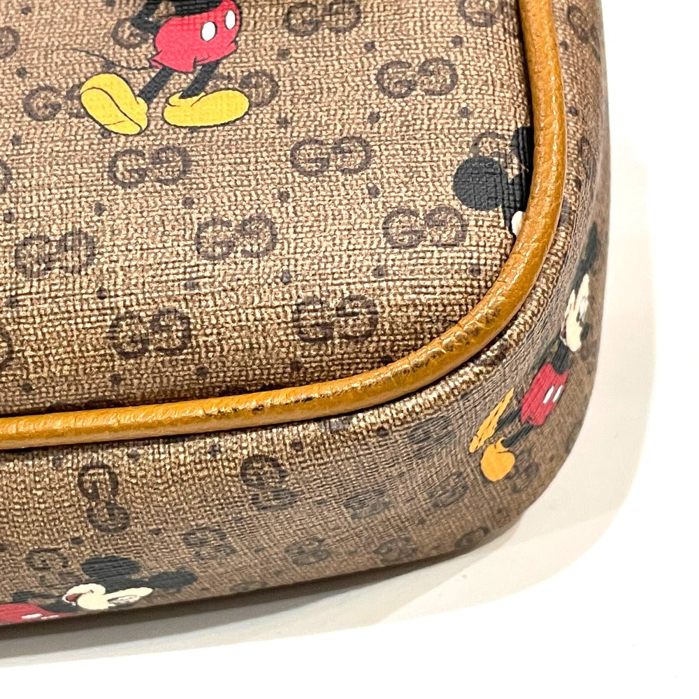 GUCCI 602695 ディズニーコラボ ミッキー ミニ GGスプリーム カバン ベルトバッグ ボディバッグ GGスプリームキャンバス ユニセックス ブラウン