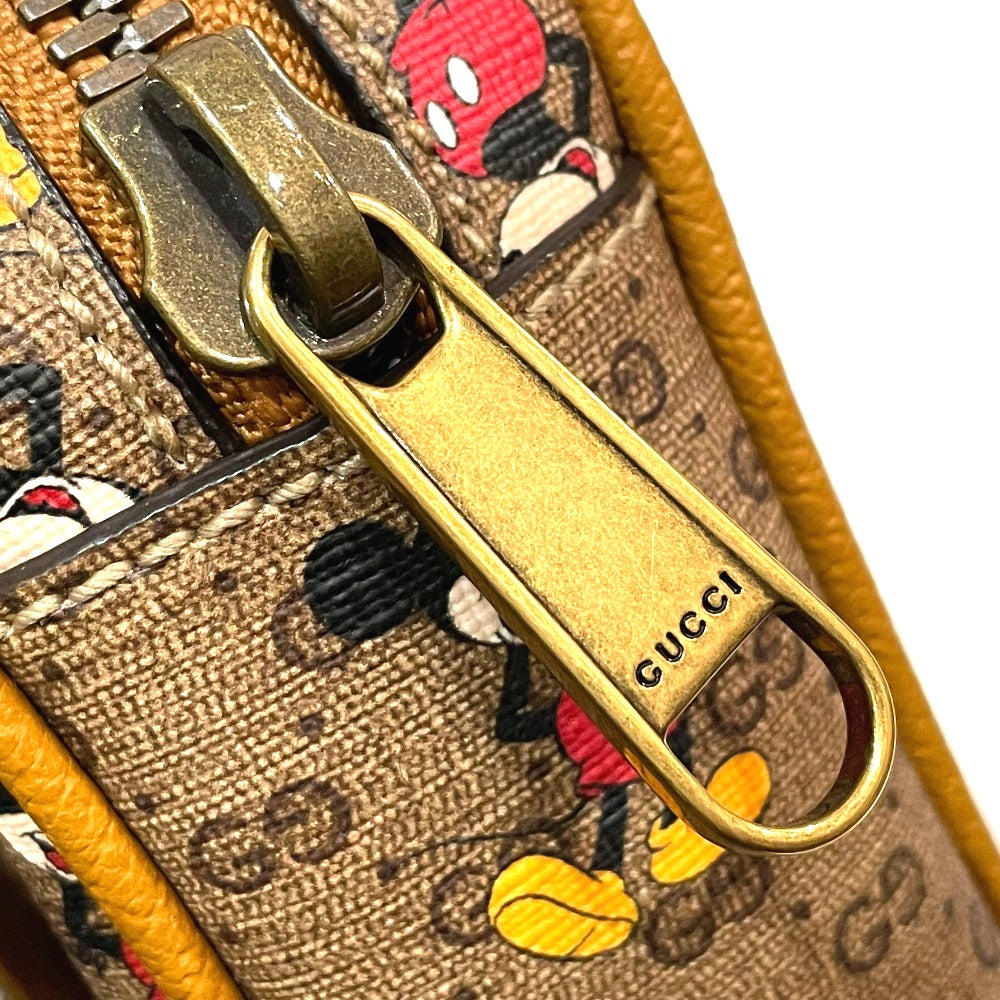 GUCCI 602695 ディズニーコラボ ミッキー ミニ GGスプリーム カバン ベルトバッグ ボディバッグ GGスプリームキャンバス ユニセックス ブラウン
