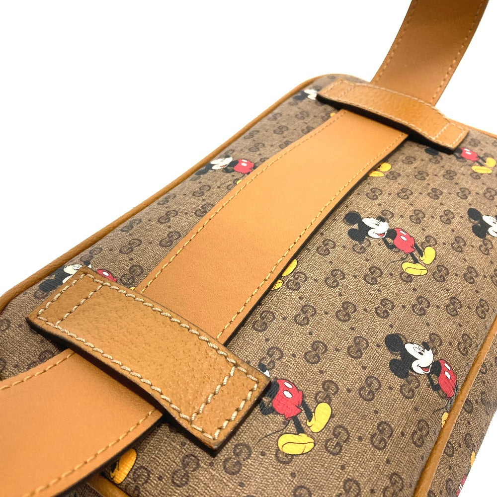 GUCCI 602695 ディズニーコラボ ミッキー ミニ GGスプリーム カバン ベルトバッグ ボディバッグ GGスプリームキャンバス ユニセックス ブラウン