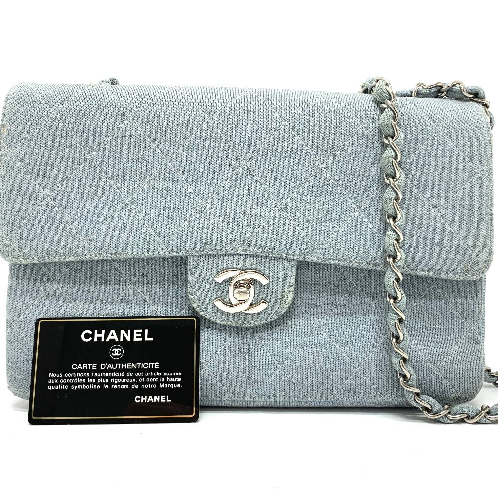 CHANEL CC Coco Mark Matelasse 25 Single Chain Shoulder Bag in Blue
