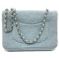 CHANEL CC Coco Mark Matelasse 25 Single Chain Shoulder Bag in Blue