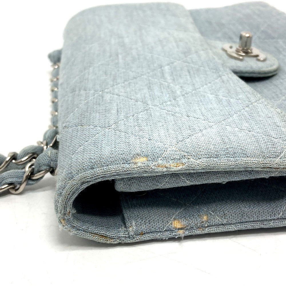 CHANEL CC Coco Mark Matelasse 25 Single Chain Shoulder Bag in Blue
