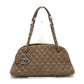 CHANEL CC Coco Mark Mademoiselle Bowling Chain Shoulder Bag in Caviar Leather, Brown