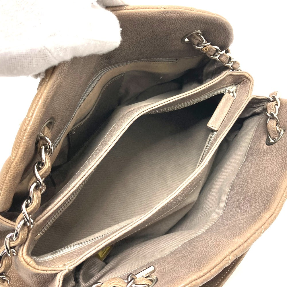 CHANEL CC Coco Mark Mademoiselle Bowling Chain Shoulder Bag in Caviar Leather, Brown