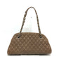 CHANEL CC Coco Mark Mademoiselle Bowling Chain Shoulder Bag in Caviar Leather, Brown
