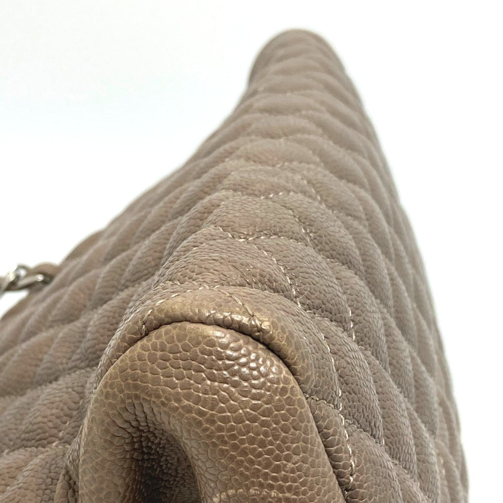 CHANEL CC Coco Mark Mademoiselle Bowling Chain Shoulder Bag in Caviar Leather, Brown