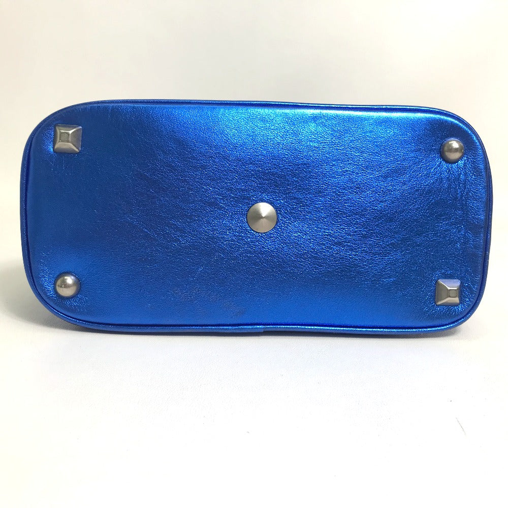 Maison Margiela 5AC 2-Way Handbag/Crossbody/Shoulder Bag in Gunmetal Blue Leather