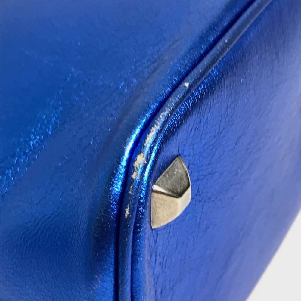 Maison Margiela 5AC 2-Way Handbag/Crossbody/Shoulder Bag in Gunmetal Blue Leather