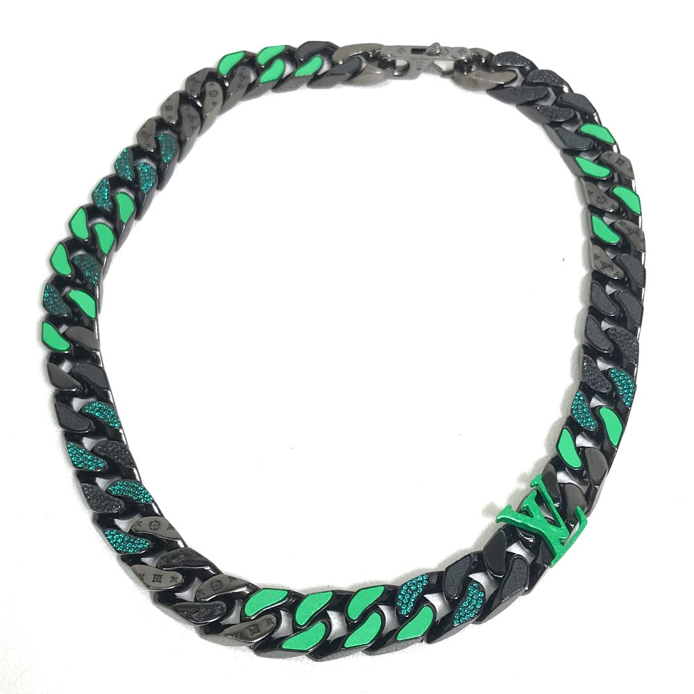 LOUIS VUITTON MP2853 LV Collier Chain Link Patches Accessory Necklace Metal Men's Black/Green