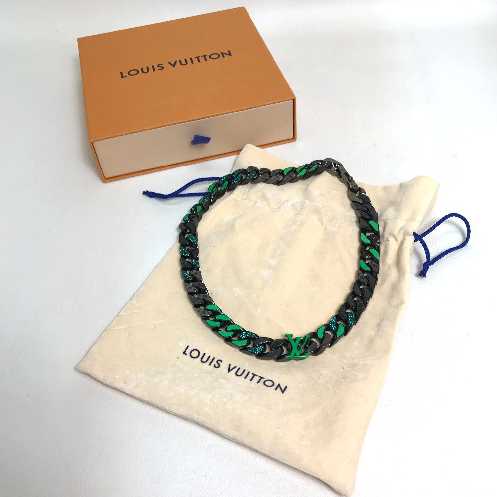 LOUIS VUITTON MP2853 LV Collier Chain Link Patches Accessory Necklace Metal Men's Black/Green