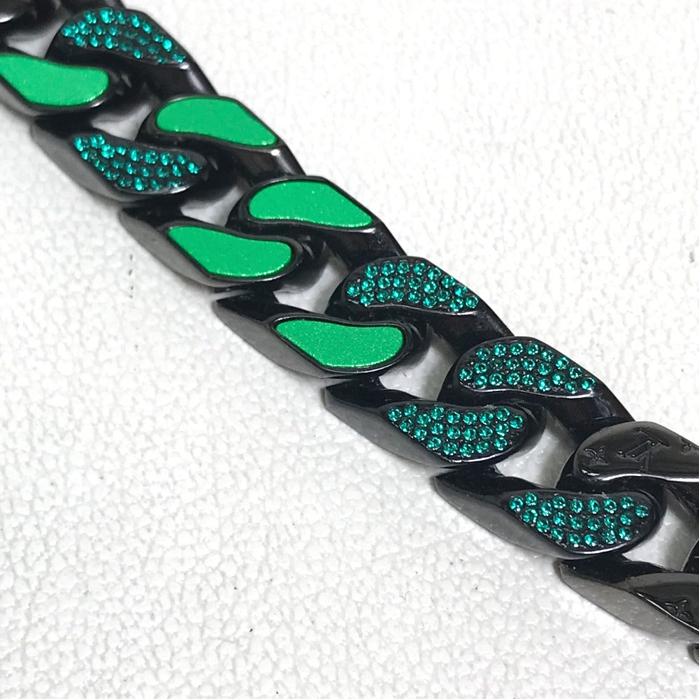 LOUIS VUITTON MP2853 LV Collier Chain Link Patches Accessory Necklace Metal Men's Black/Green