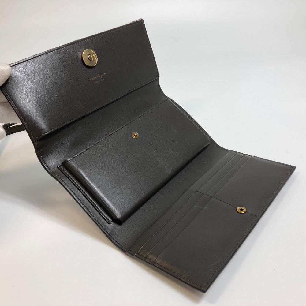 Salvatore Ferragamo ガンチーニ カバン 2WAY ショルダーバッグ ハンドバッグ レザー レディース ホワイト系