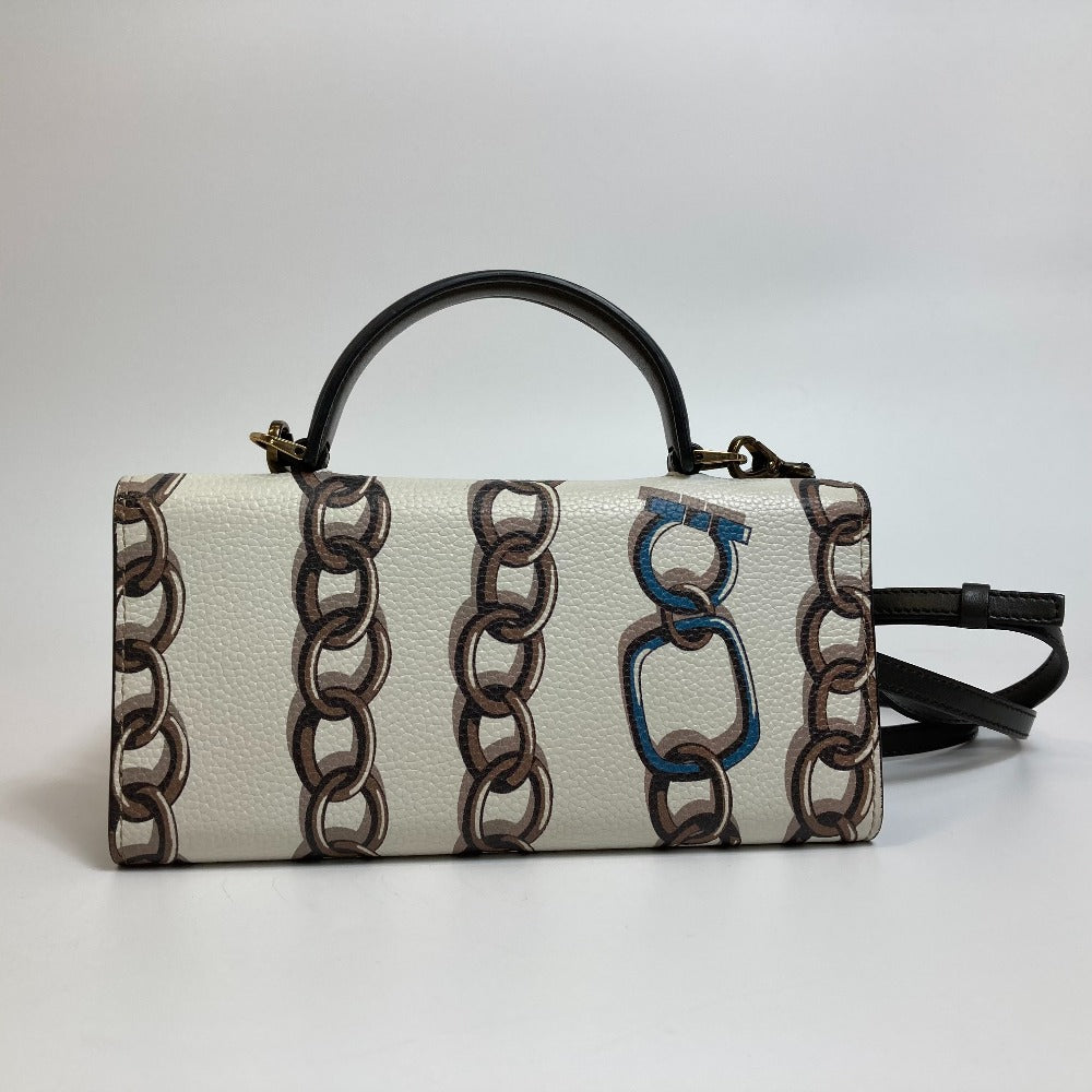 Salvatore Ferragamo ガンチーニ カバン 2WAY ショルダーバッグ ハンドバッグ レザー レディース ホワイト系