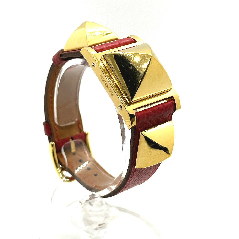 HERMES Medor Quartz Bracelet Watch GP Women's Gold