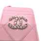 CHANEL Coco Mark CC Matelasse/Card Case Wallet/Purse Coin Case Lambskin Women's Pink