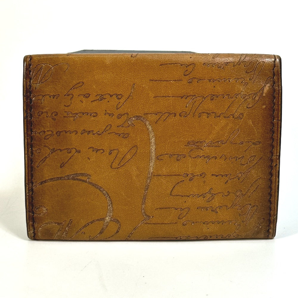 Berluti Calligraffiti Pass Case, Business Card Case, Leather, Men's, Brown